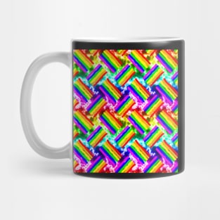 Rainbow Electric & Rainbow Rough Stripes Thatched Mug